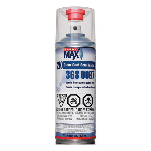 SprayMax 3680067 2K Clear Coat, 11.4 oz, Satin