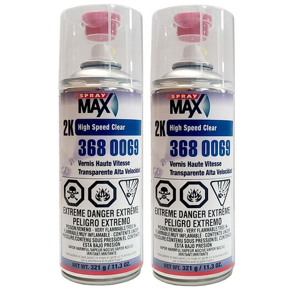 SprayMax 3680069 2K High Speed Clear Coat Aerosol 11.3 oz (2 Pack)