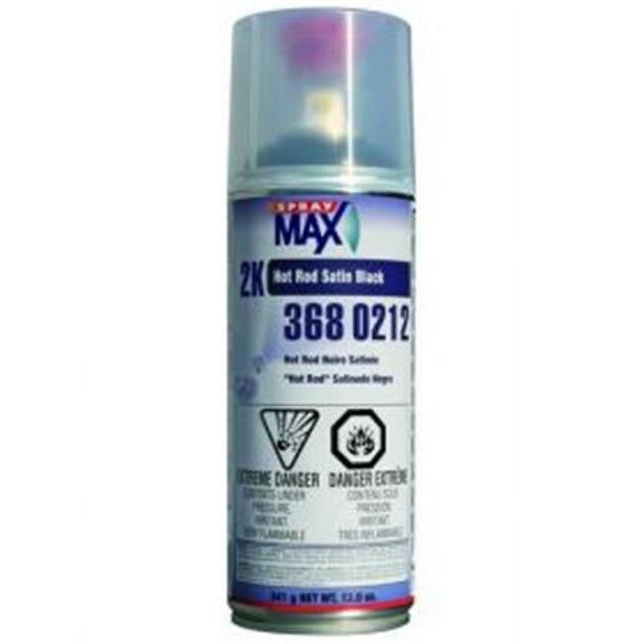 SprayMax 2K Hot Rod Satin Black Spray Paint, Automotive Topcoat With Long  La