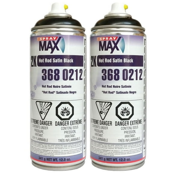 SprayMax Hot Rod Satin Black Paint 2K Urethane, 3680212