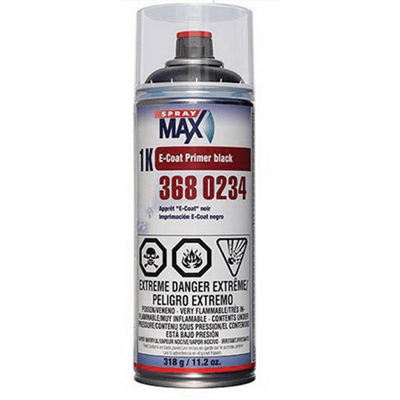 SprayMax 3680234 1K E-Coat Primer, 11.2 oz Aerosol Can, Black, 5.4 sq-ft Coverage