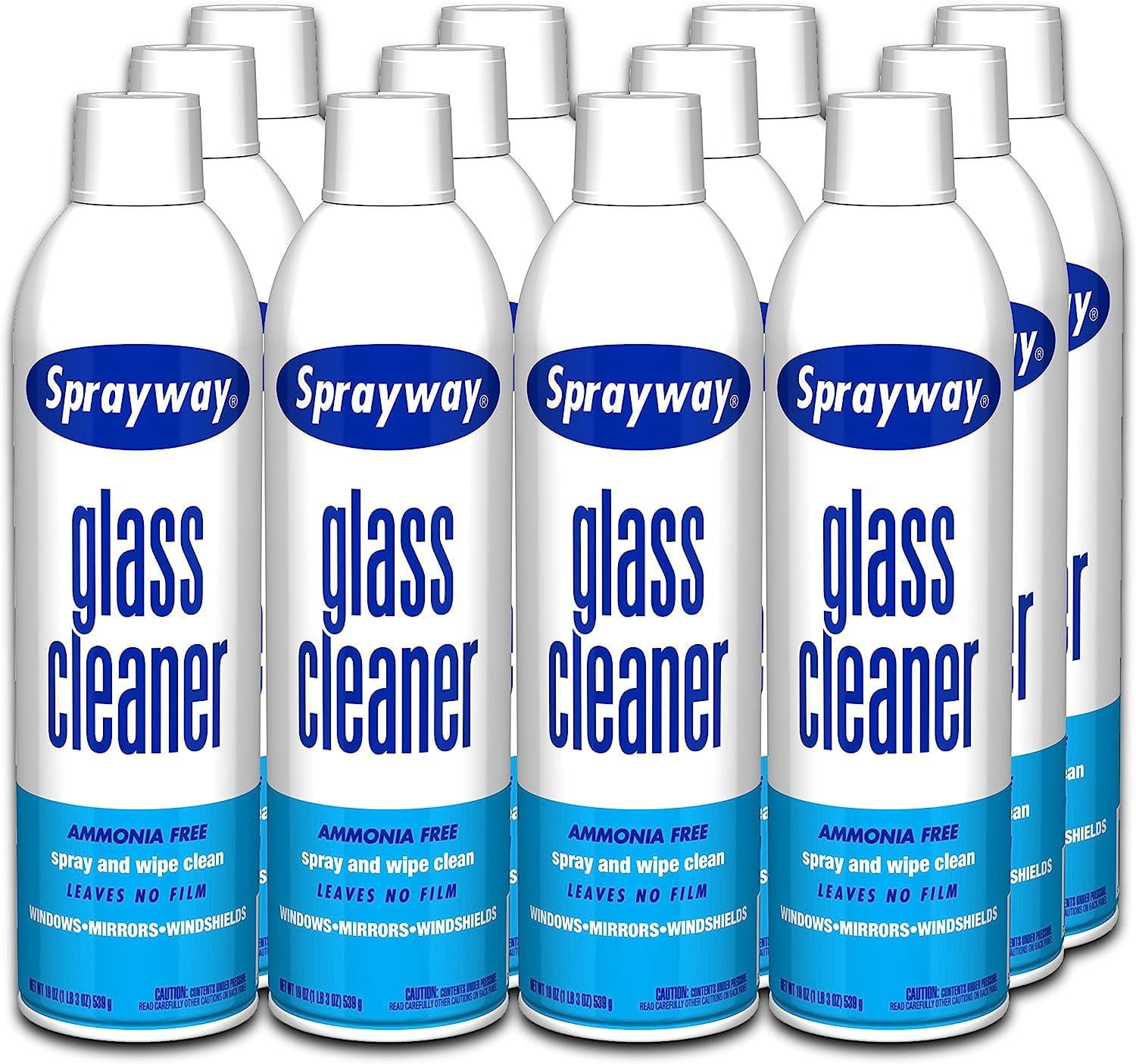 SprayWay SW05012 Glass Cleaner, 19 oz, Pack of 12