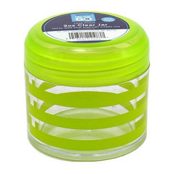 Sprayco Travel Bottle Striped Jar Assorted Colors 2 Oz, Pack of 12