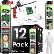 Sprayman Spraycoat Fire Rated Spray Foam Insulation, Closed Cell, 240 Board Feet, 12 Pack Set