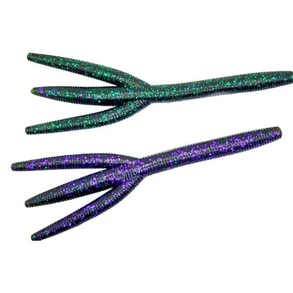 Sprayed Grass Triple Threat 5" Fishing Lure 6-Pack / Vibrating Senko Style Soft Bait with Dual Kicking Legs / Wacky & Weighted Rig Compatible / Bass, Trout & Walleye Lures for Freshwater Fishing