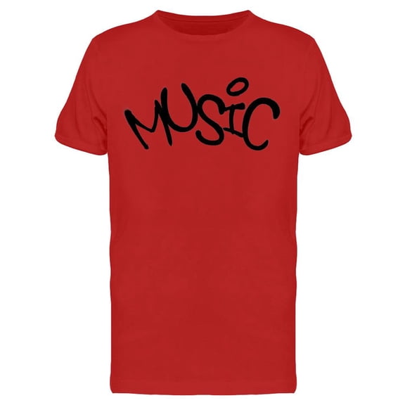 Sprayed Music Font Graffiti T-Shirt Men -Image by Shutterstock, Male Small