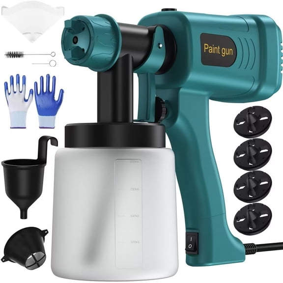 Sprayer, 400W HVLP for House Painting | Easy to Clean,9.8-foot power cord,4 Nozzles & 3 Patterns,for Furniture,Cabinets, Fence, Walls, Door, Garden Chairs,Painting
