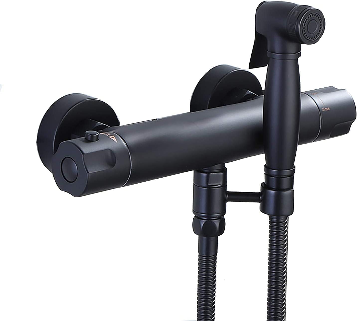 Sprayer Kit Black HandheldSprayer for Toilet, Thermostatic ToiletSprayer Kit Wall Mounted Brass ...