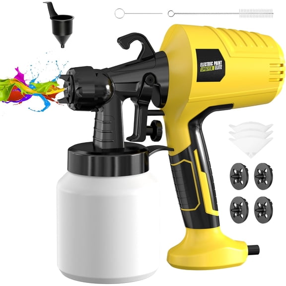 Sprayer for House Painting, 1000W   , Easy Clean Design   Sprayer  for Furniture, Cabinets, Walls, Doors, Fences & Decks-Yellow