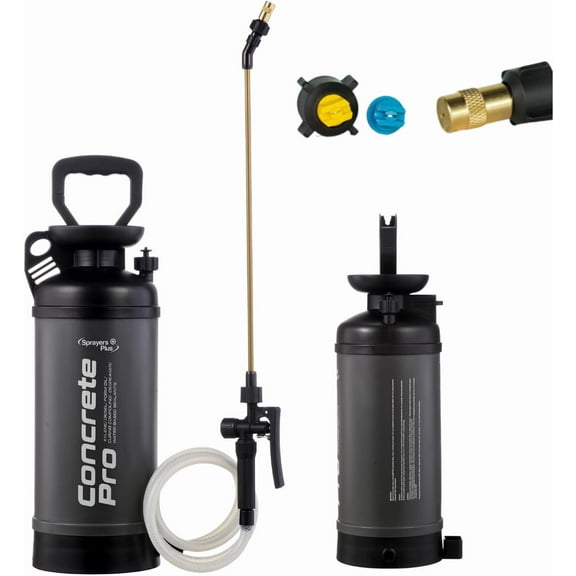 Sprayers Plus Concrete Pro Compression Sprayer, Construction Pump Sprayer, Adjustable Pressure, Industrial-Grade Durability,Concrete Applications, Form Oils, Water-Based Sealants, Leak-Free,2 Gallon