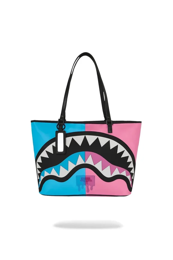 Candy Clash Shark Central Tote Bag Women's Multi Top Handle SPR307 (Multicolor,One Size)