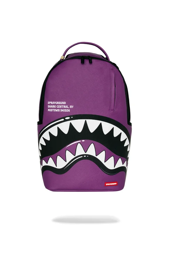 Central Bubble Shark Backpack Unisex Purple Shoulder Strap SPR354 (Purple,One Size)