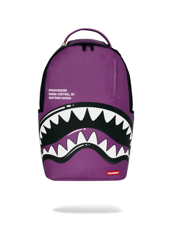Central Bubble Shark Backpack Unisex Purple Shoulder Strap SPR354 (Purple,One Size)