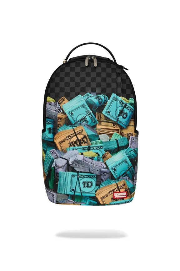 Monopoly Money Stacks DLXSV Backpack Unisex Multi Top Handle SPR242 (Multicolor,One Size)