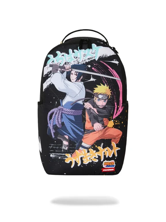 Naruto Back To Back Attack Backpack Unisex Black Top Handle SPR309 (Black,One Size)