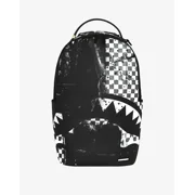 Sprayground Painted Over Check Backpack Unisex Black Adjustable Strap SPR252 Black,One Size