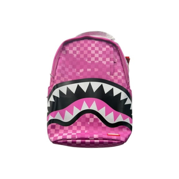 Sprayground Pink Camocheck Backpack, from StockX