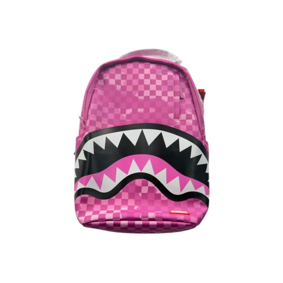 Sprayground Pink Camocheck Backpack, from StockX