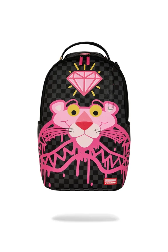 Pink Panther Diamond Shark Backpack Unsiex Black Adjustable SPR233 (Multicolor,One Size)