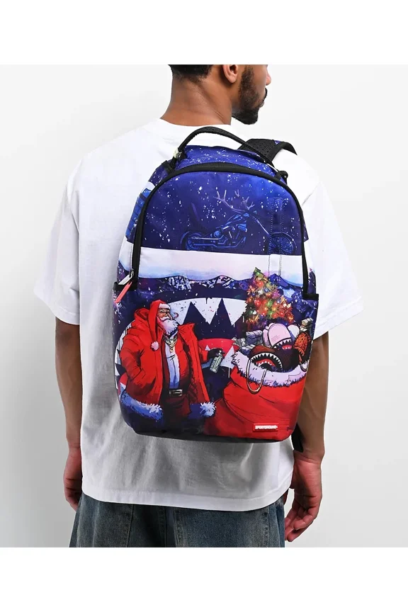 Santa Sketchy Paint Backpack Unisex Multicolor Graphic Print SPR193 (Multicolor,One Size)