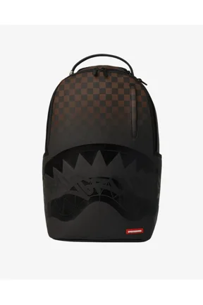 Shark Central Backpack Unisex OS Brown Checkered Top Handle SPR292 (Brown,One Size)