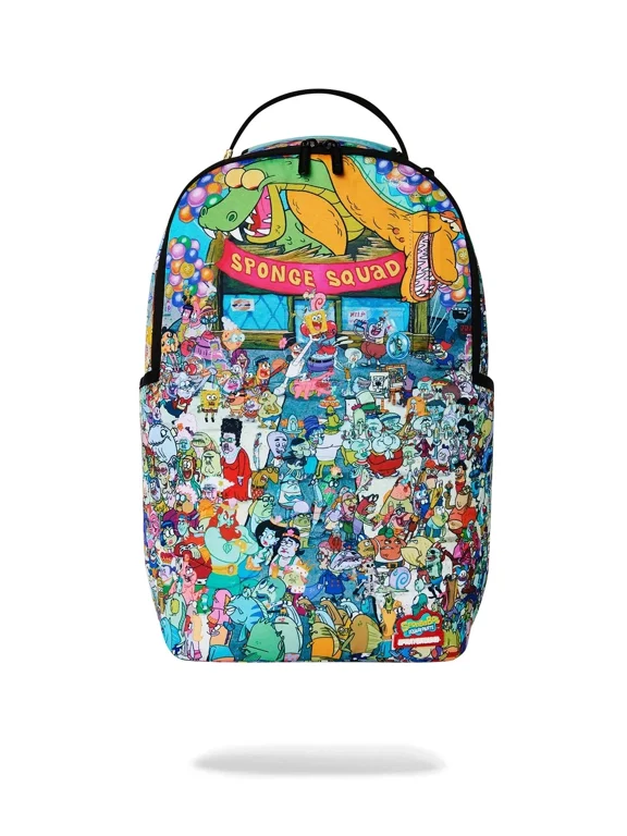 Spongebob Big Ocean Party Backpack Unisex Multi Shoulder Bag SPR336 (Multicolor,One Size)