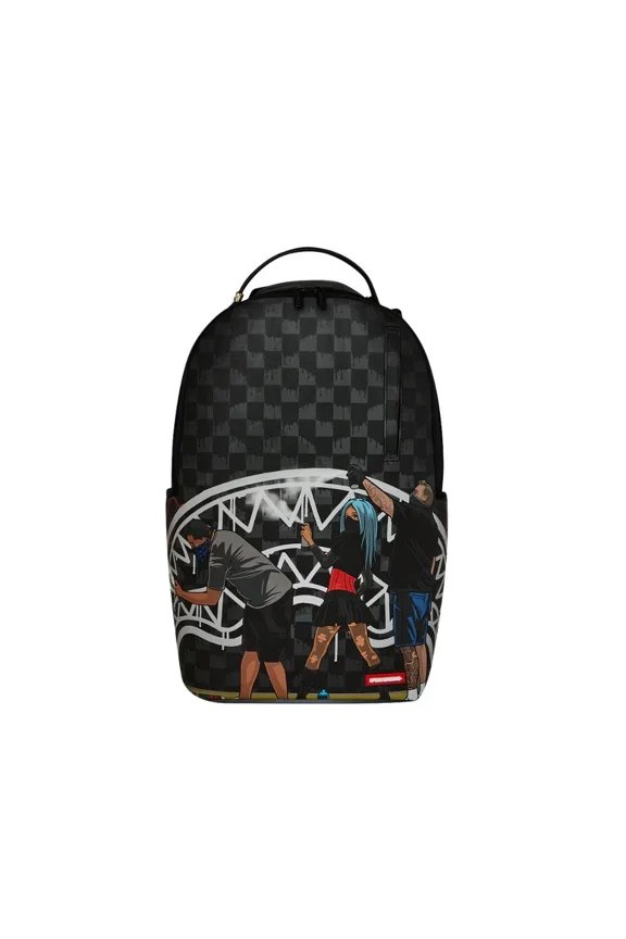 Subway Vandals Backpack Unisex Black Graphic Shoulder Strap SPR237 (Black,One Size)