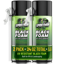 Sprayman Black Foam Sealant, Expanding Foam for Pond, Waterfall, Landscaping, and RVs - 12 oz Straw