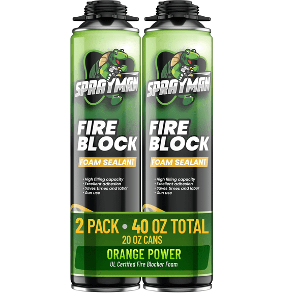 Sprayman Fire Block Gun Foam Sealant 20oz-2 Pack
