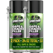 Sprayman Gaps & Cracks Filler Foam - Expanding Foam Sealant for Doors, Windows & Wall Repairs - Waterproof & Paintable, 12 oz - 2 Pack