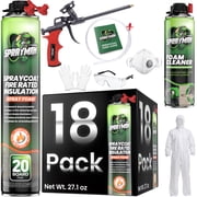 Sprayman Spraycoat Fire Rated Spray Foam Insulation, Closed Cell, 360 Board Feet, 18 Pack Set