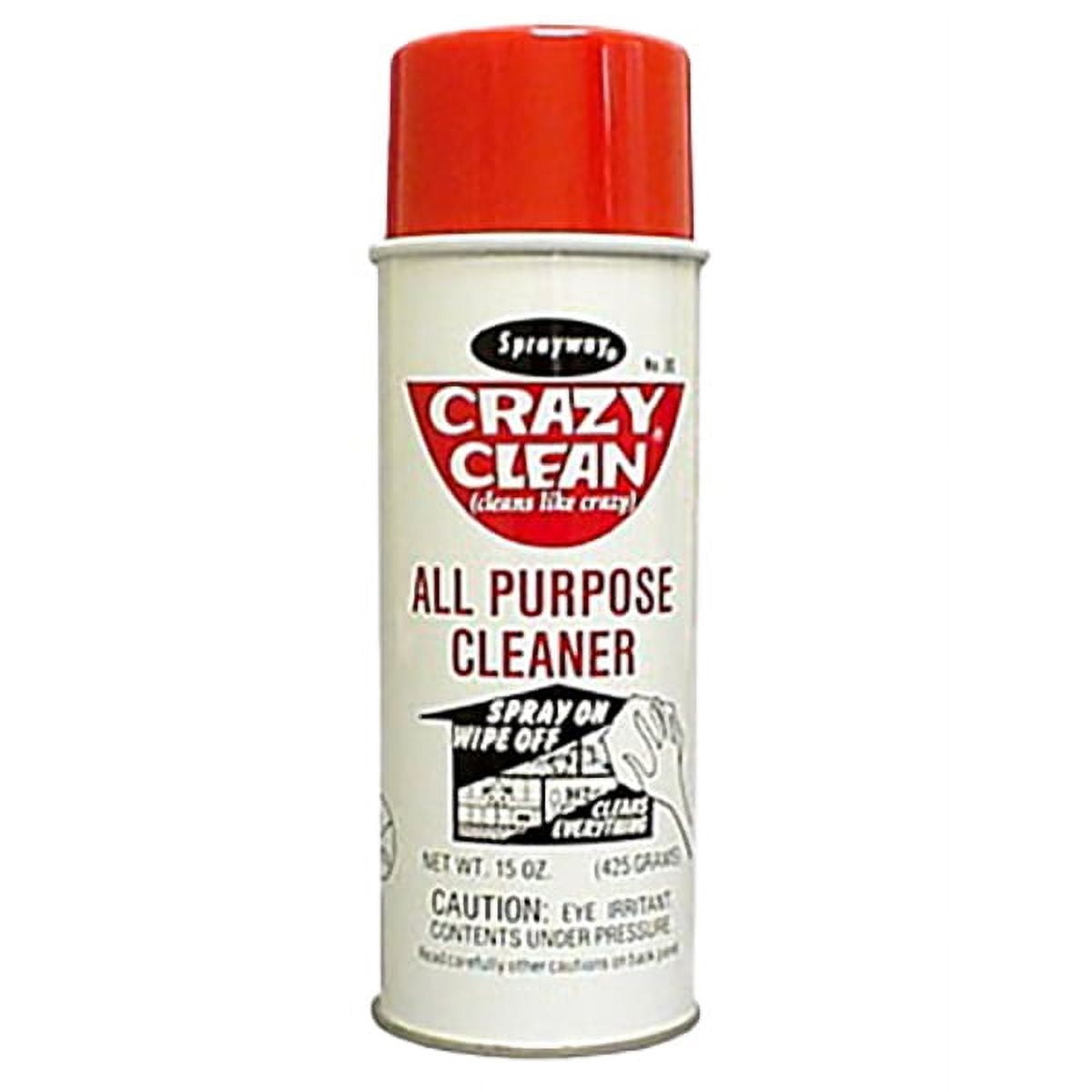 Sprayway Crazy Clean All Purpose Cleaner, 15 oz Aerosol, 12/Case