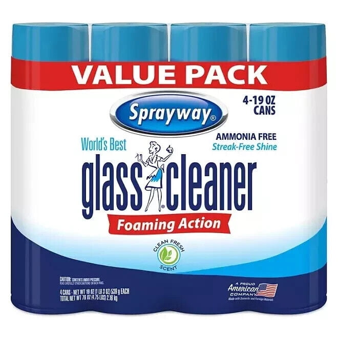 Sprayway Foaming Action Glass Cleaner (19 oz., 4pk.) Streak-Free Shine