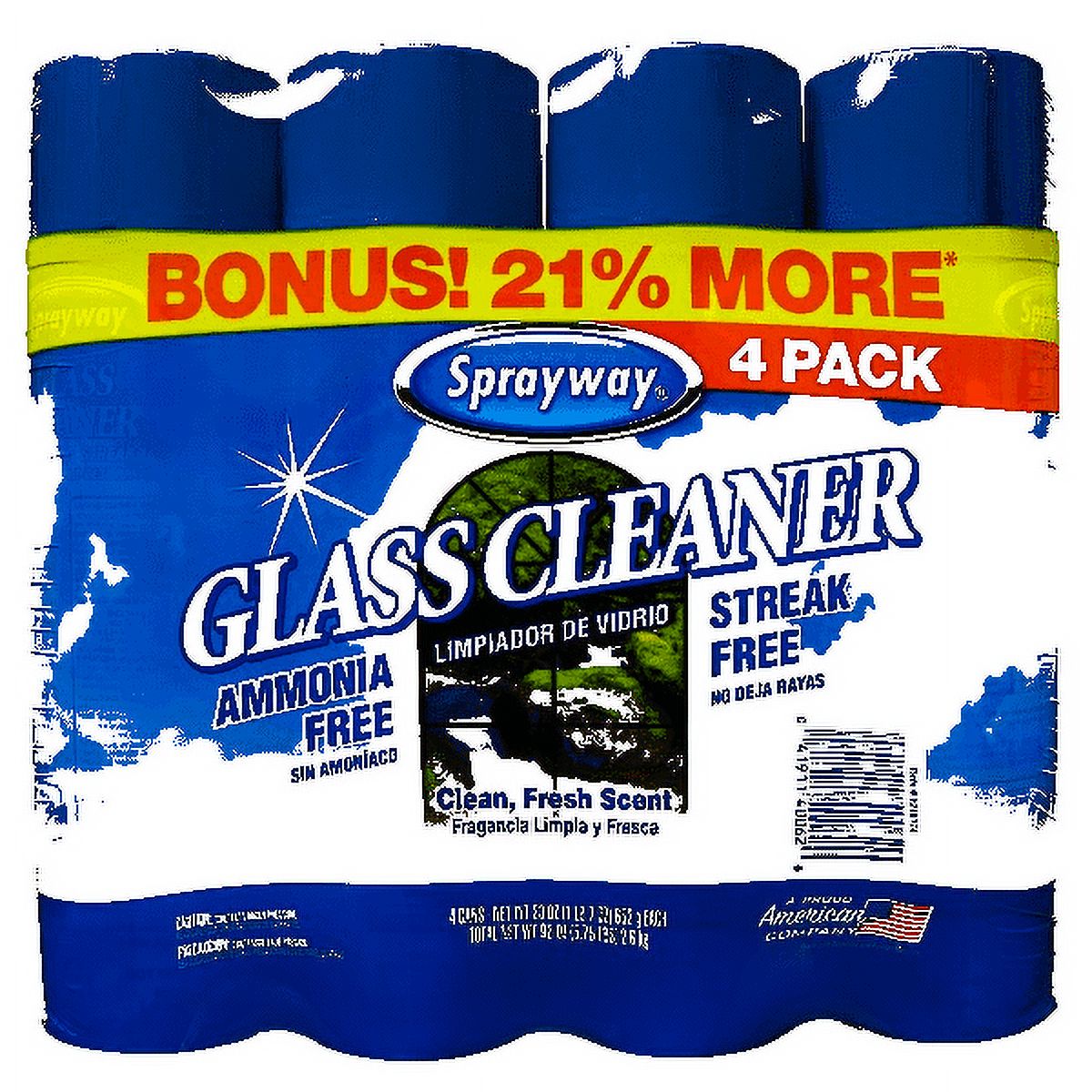 Sprayway Ammonia Free Clean Scent Glass Cleaner 4 Pack