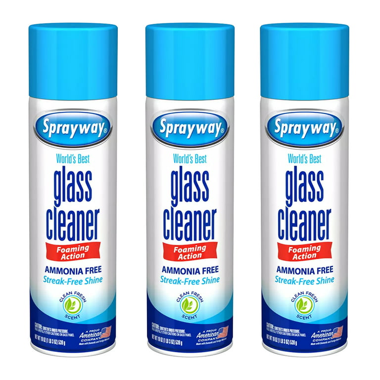 Sprayway Glass Cleaner Water Foaming Action Ammonia Free Streak-Free Shine Pack of 3