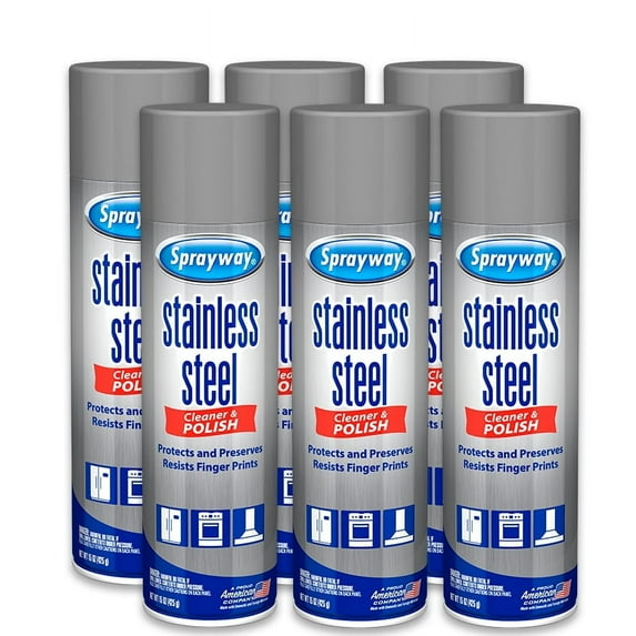 Sprayway Stainless Steel Cleaner & Polish 15 oz pack of 6