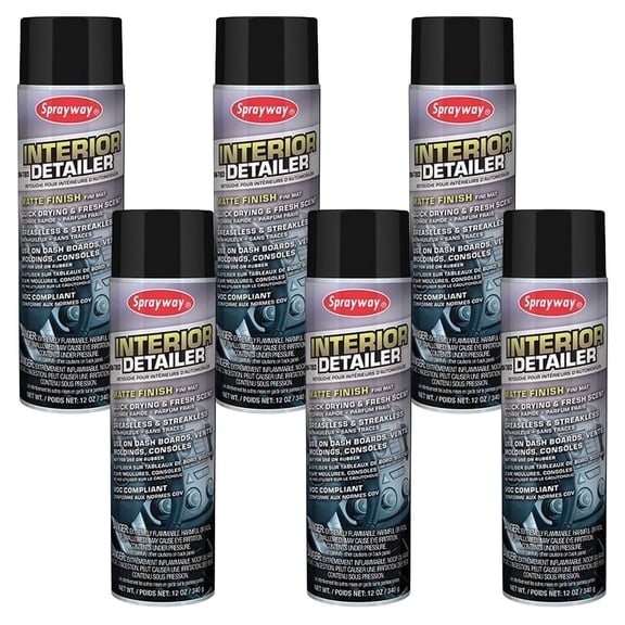 Sprayway SW780 Interior Detailer, 12 oz (6 Pack)