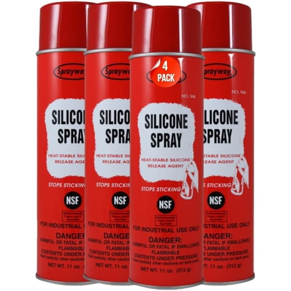 Sprayway SW946 11oz Silicone Spray and Release Agent, (4 Pack)