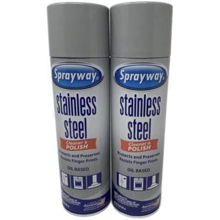 Sprayway Sw841 Aerosol Stainless Steel Polish & Cleaner, 15 Oz (15 Oz Can, Pack Of 2)