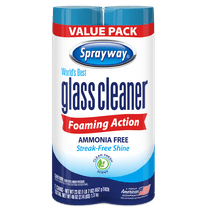Sprayway Glass Cleaner Foaming Aerosol Spray, 19 oz, 2-Pack, Ammonia-Free, Streak-Free Shine
