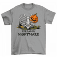 thumbnail image 1 of Spread By Nightmare T-Shirt Carved Pumpkin Rib Cage Halloween Tee, 1 of 2
