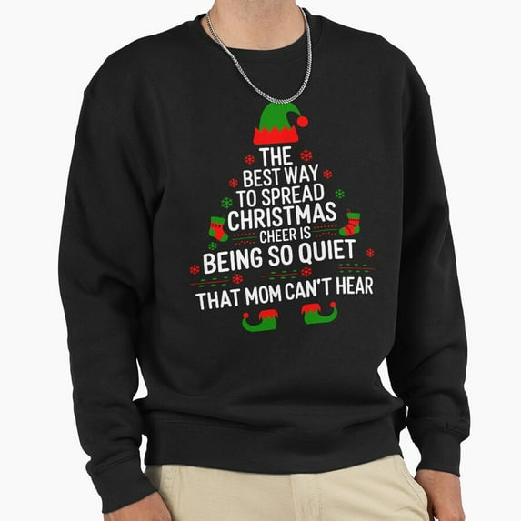 Spread Christmas Cheer Quiet Mom Unisex Sweatshirt Funny Retro Vintage Holiday Graphic G4708, Up to Size 5XL