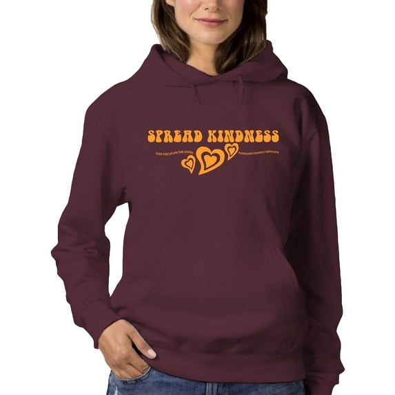 Spread Kindness 70'S Groovy Hoodie Women -Image by Shutterstock, Female 4X-Large