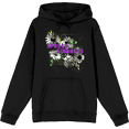 thumbnail image 1 of "Spread Kindness" Flowers With Color Splatter Adult Black Long Sleeve Hoodie-Small, 1 of 3