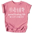 thumbnail image 1 of Spread Kindness Like Wildflowers Shirt for Baby & Toddler Youth Girls White on Mauve Shirt Medium, 1 of 1