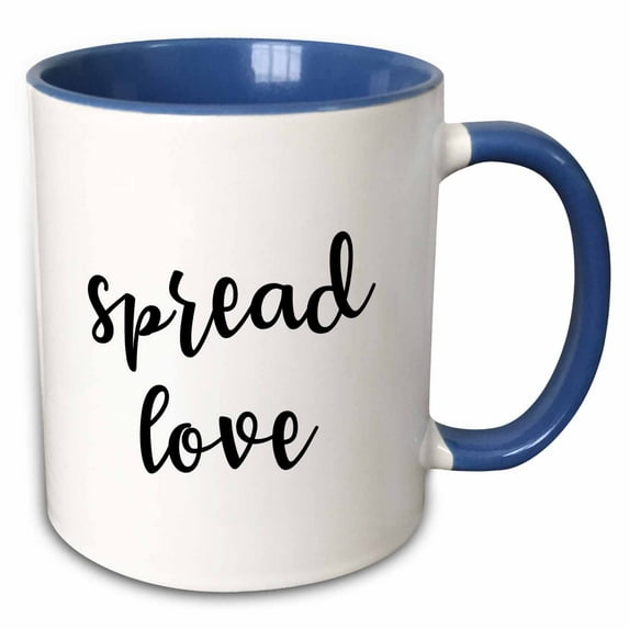 3drose, Spread Love, 11oz Two-tone Blue Mug