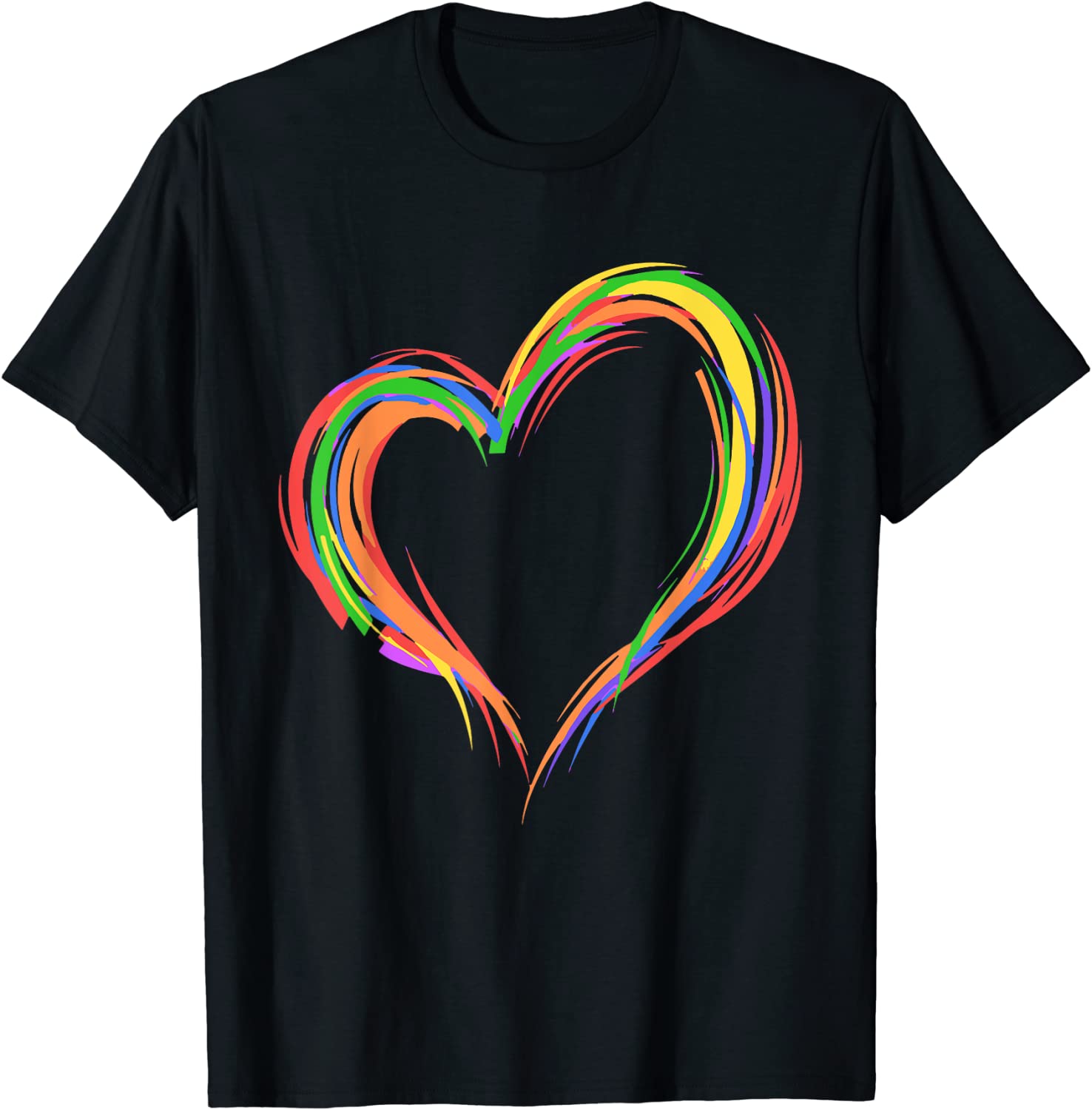 Spread Love and Pride with this Heart Rainbow Flag LGBT Support T-Shirt ...
