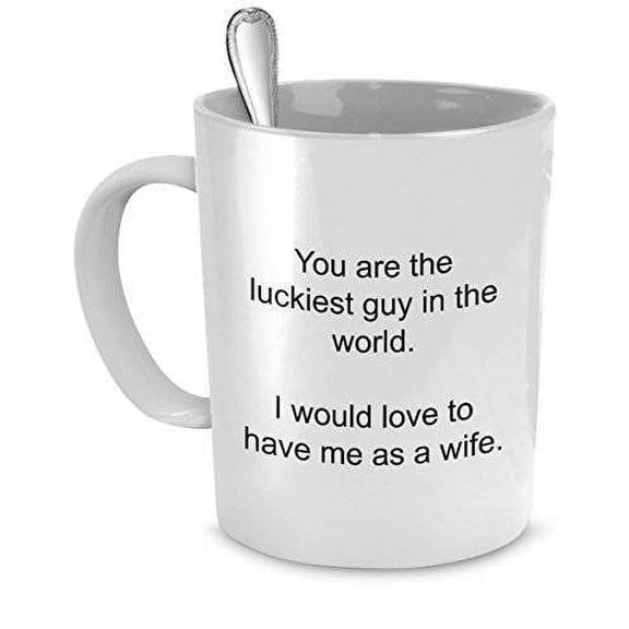 Spread Passion - Awesome Husband Mug - Best Husband Gifts for Him from Wife, Funny Birthday Gifts for Men - 'You are the Luckiest Person in the World'