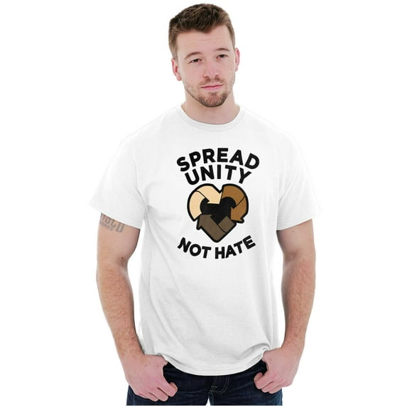 Spread Unity Not Hate Social Justice Men's Graphic T Shirt Tees Brisco Brands M