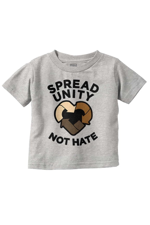 Spread Unity Not Hate Social Justice Toddler Boy Girl T Shirt Infant Toddler Brisco Brands 4T